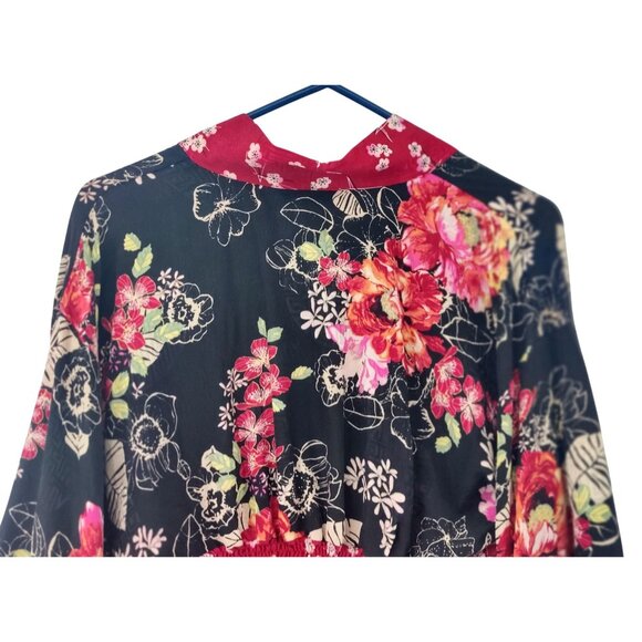 Soma Women's 100% Silk Floral Oriental Top Size L - Picture 6 of 7